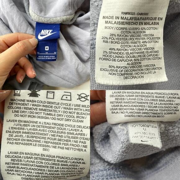 Nike Lilac Glacier Pullover Funnel graphic spell out Hoodie Sweatshirt sz medium - Picture 4 of 5